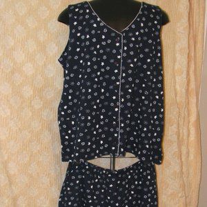 2 Piece Women's Sleep Set La Senza Button Up Top & Shorts Pajamas Extra Large